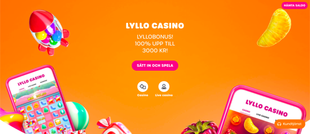 Startsida på Lyllo Casino