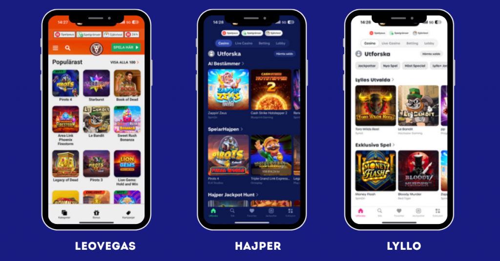 Casinoappar på casinon