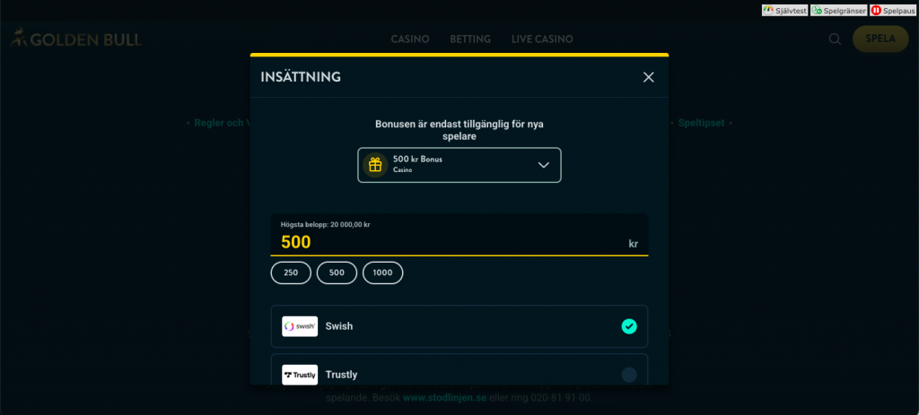 Golden Bull insättning