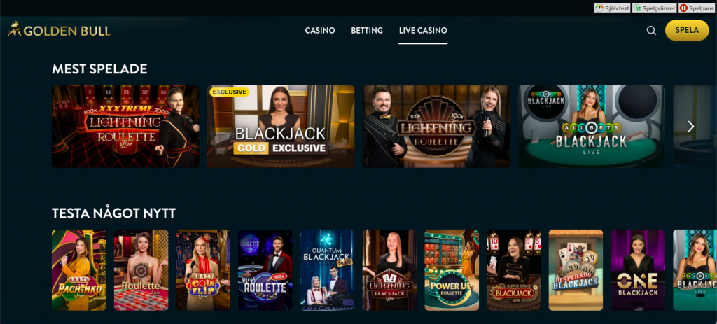 Golden Bull live casino