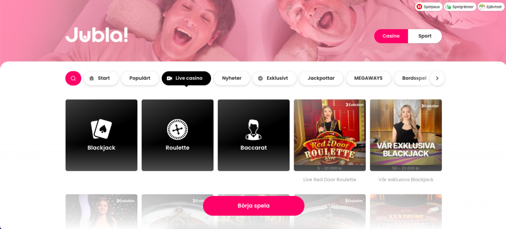 Jubla live casino