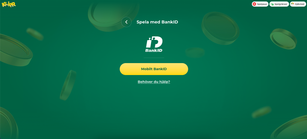 Klirr logga in med BankID