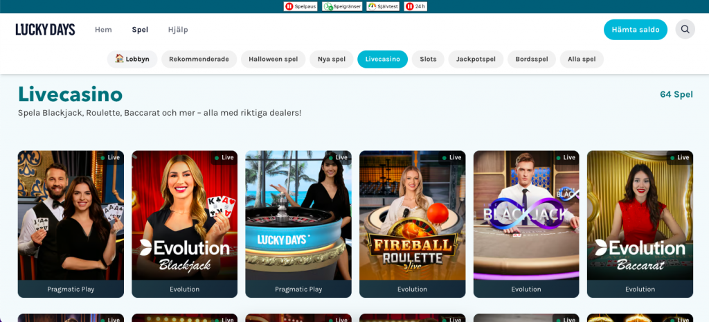 Lucky days live casino