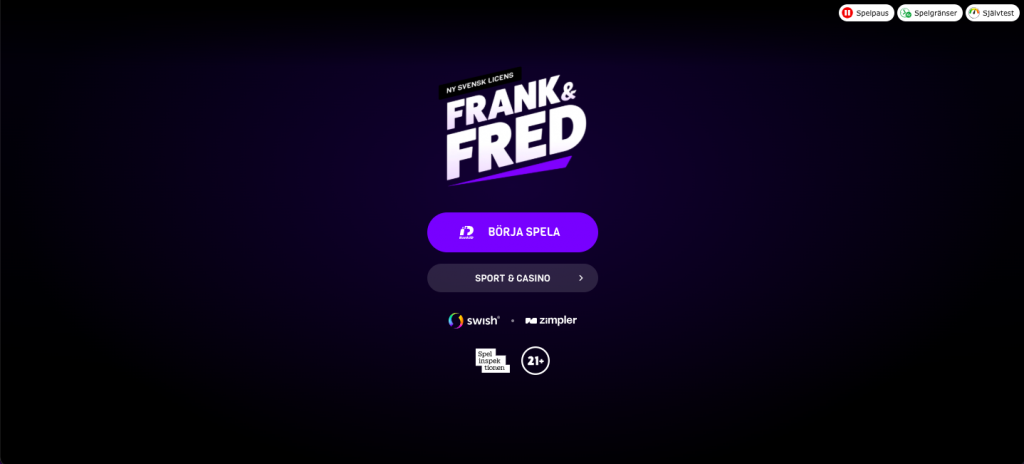 Frank & Fred startpage