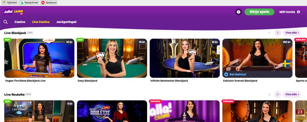 Jalla live casino