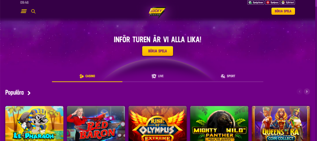 LuckyCasino startsida